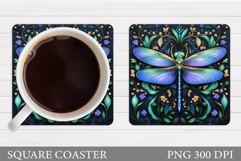 Dragonfly Coaster Design. Dragonfly Coaster Sublimation Product Image 1