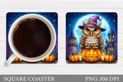 Halloween Owl Coaster Design. Halloween Coaster Sublimation Product Image 1