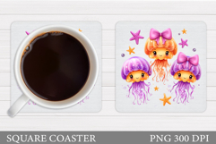 Jellyfish Coaster Sublimation. Jellyfish Sublimation Product Image 1
