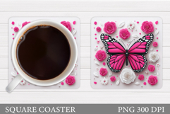 Butterfly Coaster Design. Butterfly Sublimation Product Image 1