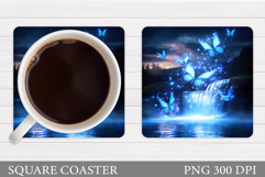 Butterflies Coaster Sublimation. Butterflies Sublimation Product Image 1