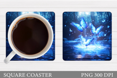 Butterflies Coaster Sublimation. Butterflies Sublimation Product Image 1
