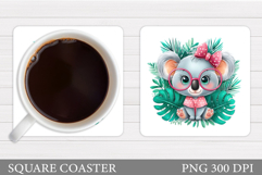 Cute Koala Coaster Design. Koala Sublimation Product Image 1