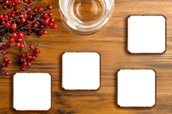 Square Coasters Mockup with Rounded Corners, Product Mockup Product Image 1