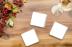 Square Coasters Mockup with Rounded Corners, Product Mockup Product Image 1