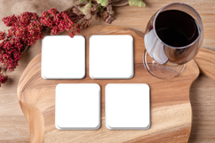 Square Coasters Mockup with Rounded Corners, Product Mockup Product Image 1