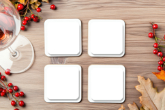 Square Coasters Mockup with Rounded Corners, Product Mockup Product Image 1