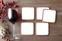 Square Coasters Mockup with Rounded Corners, Product Mockup Product Image 1