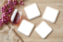 Square Coasters Mockup with Rounded Corners, Product Mockup Product Image 1