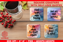Self Love Affirmation Square Coaster Sublimation Designs Set Product Image 6