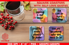 Self Love Affirmation Square Coaster Sublimation Design Product Image 1