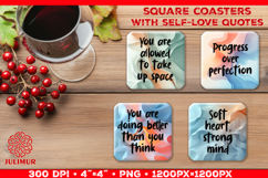 Self Love Affirmation Square Coaster Sublimation Designs Set Product Image 8