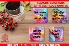 Self Love Affirmation Square Coaster Sublimation Designs Set Product Image 9