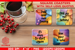 Self Love Affirmation Square Coaster Sublimation Design Product Image 1