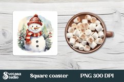 Christmas snowman square coaster sublimation