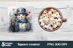 Christmas funny snowman square coaster sublimation