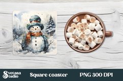 Christmas funny snowman square coaster sublimation
