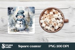 Christmas funny snowman square coaster 