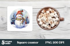 Christmas funny snowman square coaster | Coaster snowman