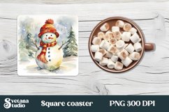 Christmas funny snowman square coaster | Coaster snowman