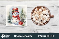 Christmas funny snowman square coaster