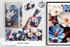 Digital Paper Cobalt Flower Product Image 1