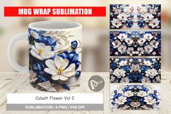 Mug Wrap Design Cobalt Flower Product Image 1