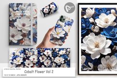 Digital Paper Cobalt Flower Product Image 1