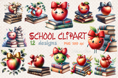 Cute School BUNDLE| Teacher sublimation design|Book &amp; apple Product Image 1