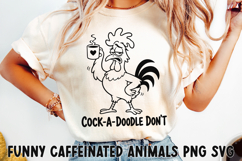 Funny Caffeinated Animals Clipart SVG PNG Product Image 1