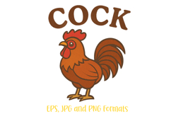 Funny logo slogan Cockerel Chicken Hen Illustration Retro Product Image 1