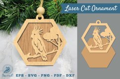 Cockatoo in Forest Laser Cut Ornament SVG Product Image 1