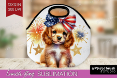 Cocker Spaniel Dog Lunch Bag Patriotic Dog Lunch Bug PNG Product Image 1
