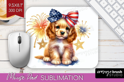 Cocker Spaniel Dog Mouse Pad Sublimation Patriotic Dog PNG Product Image 1