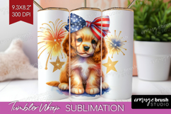 Cocker Spaniel Dog Tumbler Wrap Patriotic Dog Tumbler PNG Product Image 1