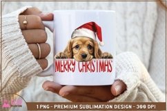 Merry Christmas Cocker Spaniel png, Peeking Cocker Spaniel Product Image 3