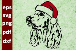 Cocker Spaniel Santa Hat Cut File Clipart PNG SVG EPS dxf Product Image 1