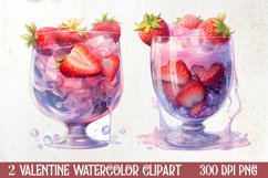 Cocktail Glass Valentine Clipart, Valentines PNG Product Image 1