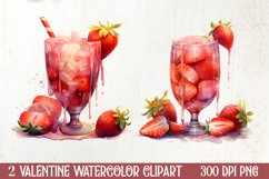 Cocktail Glass Valentine Clipart, Valentines PNG Product Image 1