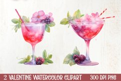 Cocktail Glass Valentine Clipart, Valentines PNG Product Image 1