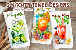 Kitchen Towel Sublimation | Summer Cocktail Recipe Product Image 1