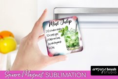 Cocktail Recipe Magnet PNG Square Fridge Magnet Sublimation