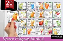 Cocktail Recipe Magnet Sublimation Bundle Recipe Magnet PNG