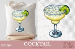 Cocktail watercolor clipart being used as a sublimation tote bag