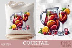 Cocktail watercolor clipart being used as a sublimation tote bag