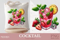 Cocktail watercolor clipart being used as a sublimation tote bag