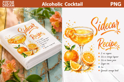 Sidecar Cocktail Clipart | Classic Cognac Drink Sublimation Product Image 1