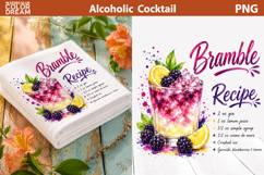 Bramble Cocktail Clipart | Blackberry Gin Drink Sublimation Product Image 1