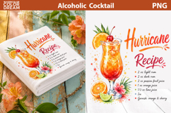 Hurricane Cocktail Clipart | Tropical Rum Drink Sublimation Product Image 1