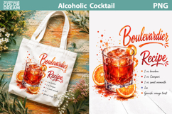 Boulevardier Watercolor Cocktail | Bar Recipe Sublimation Product Image 1